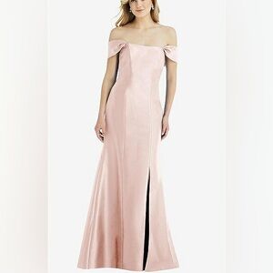 ALFRED SUNG Blush Off-Shoulder Maxi Dress